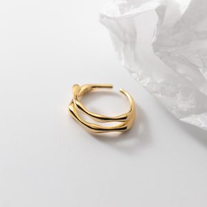 Geometric Minimalist Stackable Ring (Adjustable)