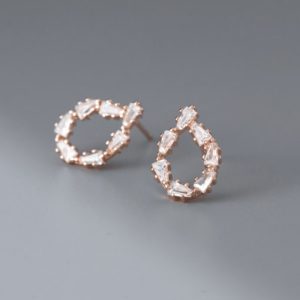 Cubic Zirconia Water Drop Statement Stud Earring