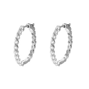 Cubic Zirconia Geometric Dainty Huggie Earring